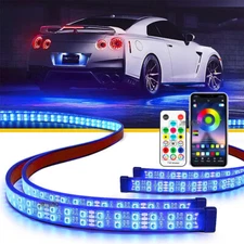 6PCS Double Row LED RGB Dream Lights Strip Neon Underglow LED Chasing Kit Remote