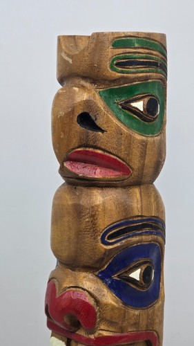 Totem Haida costa nord-occidentale 20" intaglio grande intaglio bellissimo - Foto 6 di 18