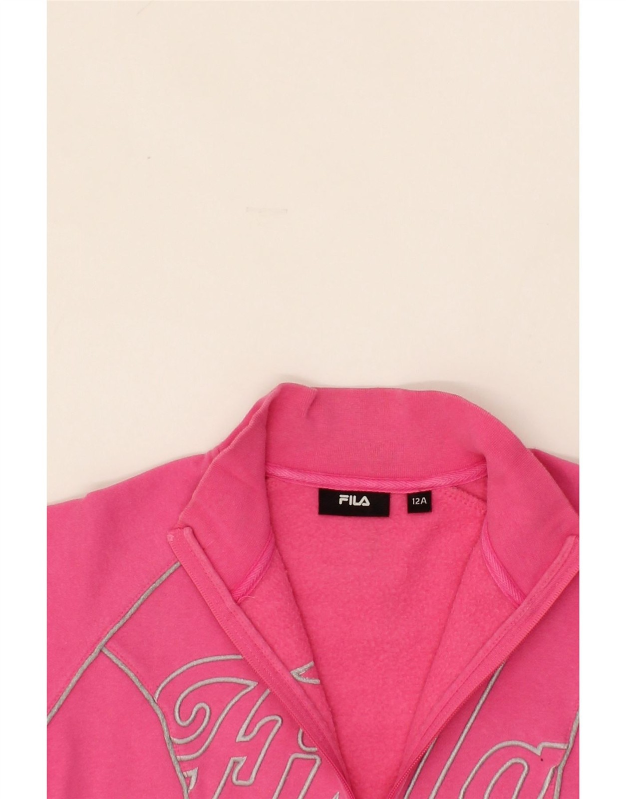 FILA Giacca Tuta Bambina Grafica Top 11 12 Anni Rosa Cotone CA45