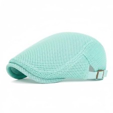 Mens Mesh Newsboy Hat Breathable Summer Flat Cap Beret Gatsby Ivy Driving Green