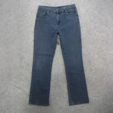 DG2 Diane Gilman Jeans Womens 10 Dark Wash Blue Stretch Straight Leg Denim
