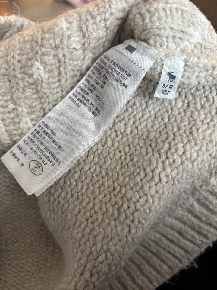 Suéter Abercrombie Niños Niña Crema A&F Talla 9-10 Años Preppy Academia Neutro Foto 2 de 4