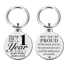 1 Year Work Anniversary Keychain Gift for Employee Thank You Appreciation Gift