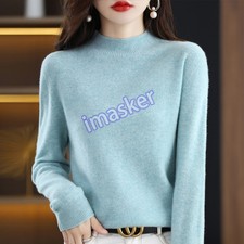100 Wool Cashmere Sweater Women Long-sleeved Pullover New Warm Top