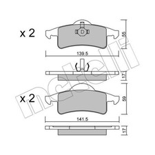 METELLI Bremsbeläge Bremsbelegsatz hinten für Jeep Grand Cherokee II