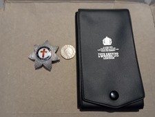 Hallmarked Silver Masonic Knights Templar Breast Jewel with Jewel Case