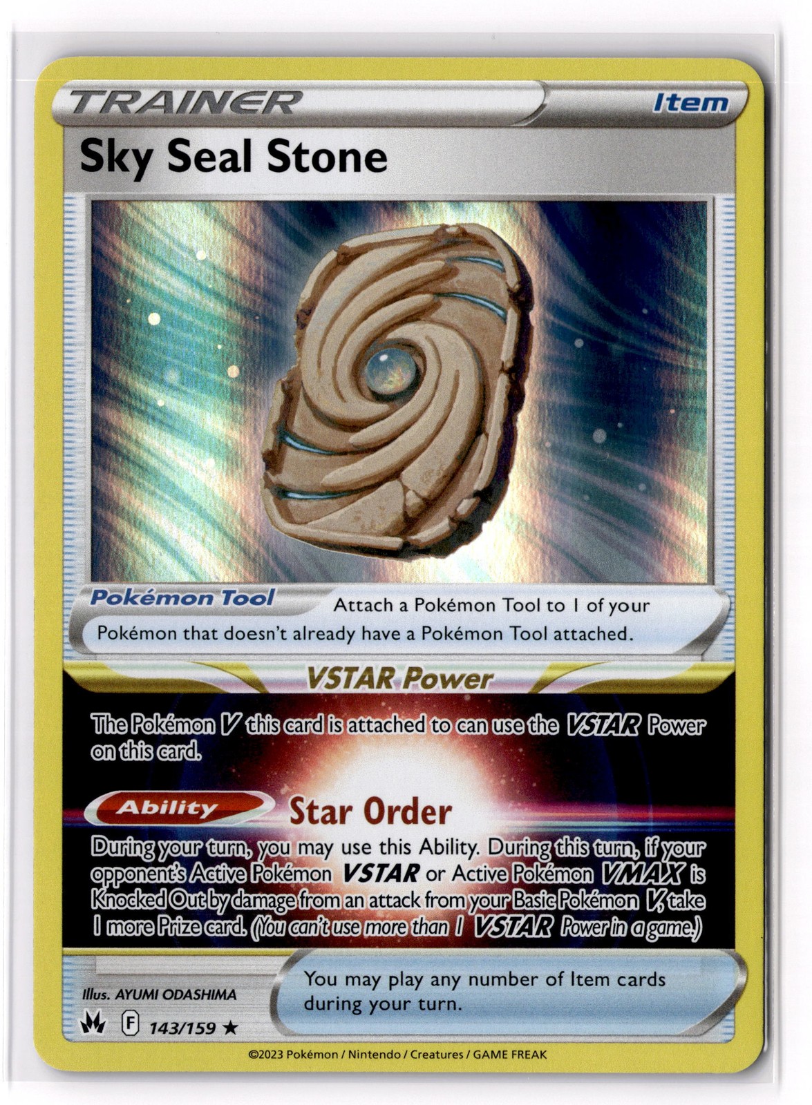 Sky Seal Stone 143/159 Crown Zenith Holo NM