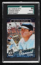 2017 Donruss Optic Panini Rewards White Sparkle Prizm Mickey Mantle SGC 88 d4v
