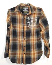 Assholes*s Live Forever Shirt Adult S Brown Flannel Ouiji Embroidered