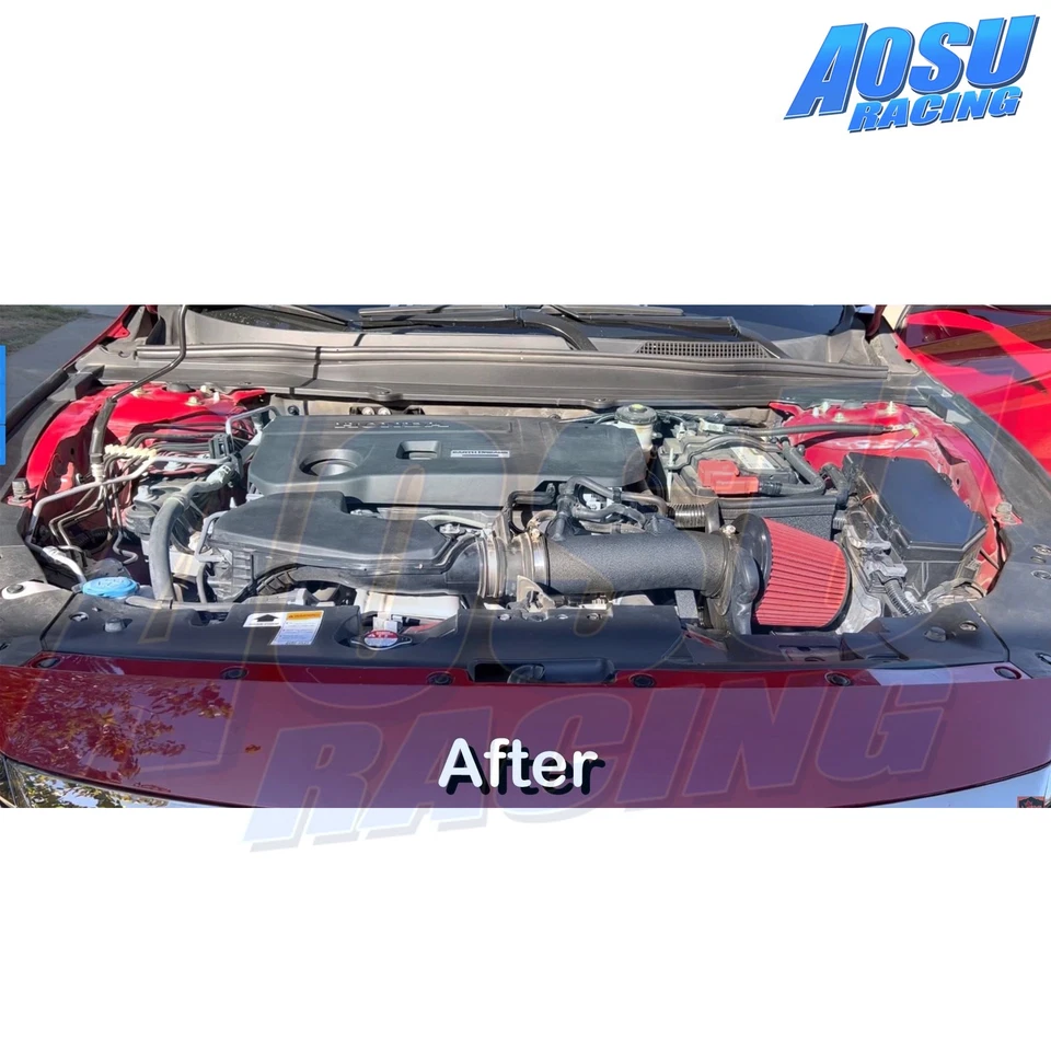 Sistema de admisión de aire frío filtro rojo para Honda Accord 2018-22 2,0 L Turbo Short Ram Foto 4 de 4