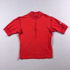 VTG Swobo Cycling Jersey Mens Large %100 Merino Wool Red Half Zip Made in Fiji