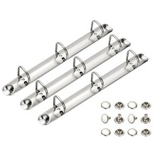 3 Set 0.8" A5 3 Hole D Ring Binder Mechanisms, 20mm Silver Tone