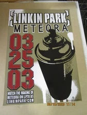 LINKIN PARK Meteora Relaese Date Promo Poster New! Unused! 2003 Warner Brothers