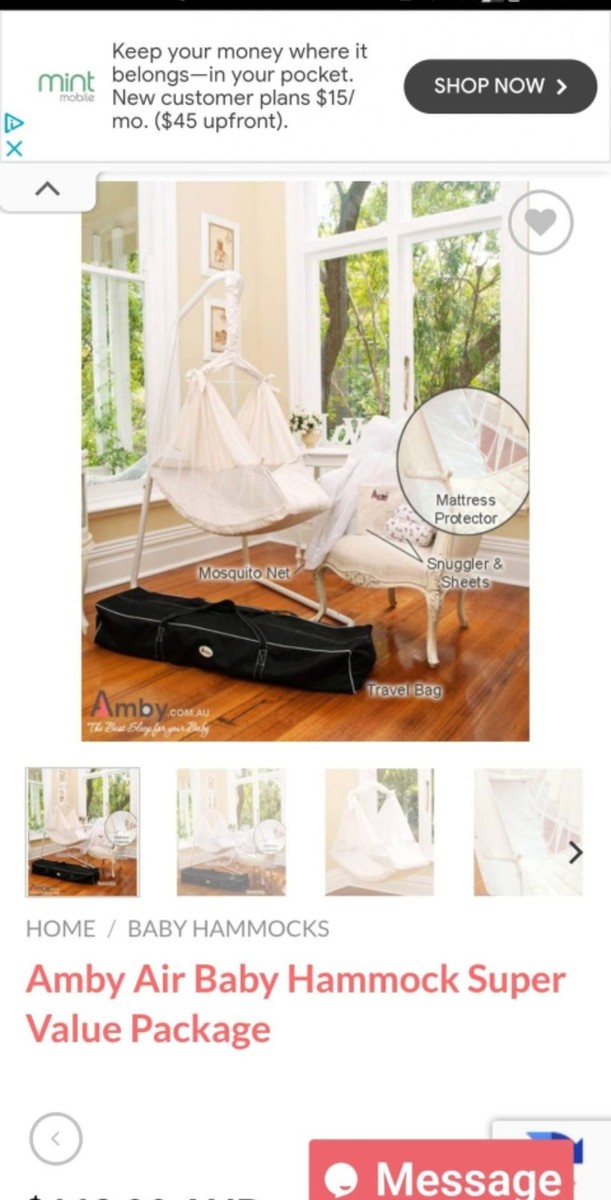Amby Air Luxury Baby Hammock with Travel Bag | eBay