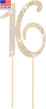16 Cake Topper, Rhinestone 16Th Birthday Cake Topper Happy 16 Crystal Rhinestone