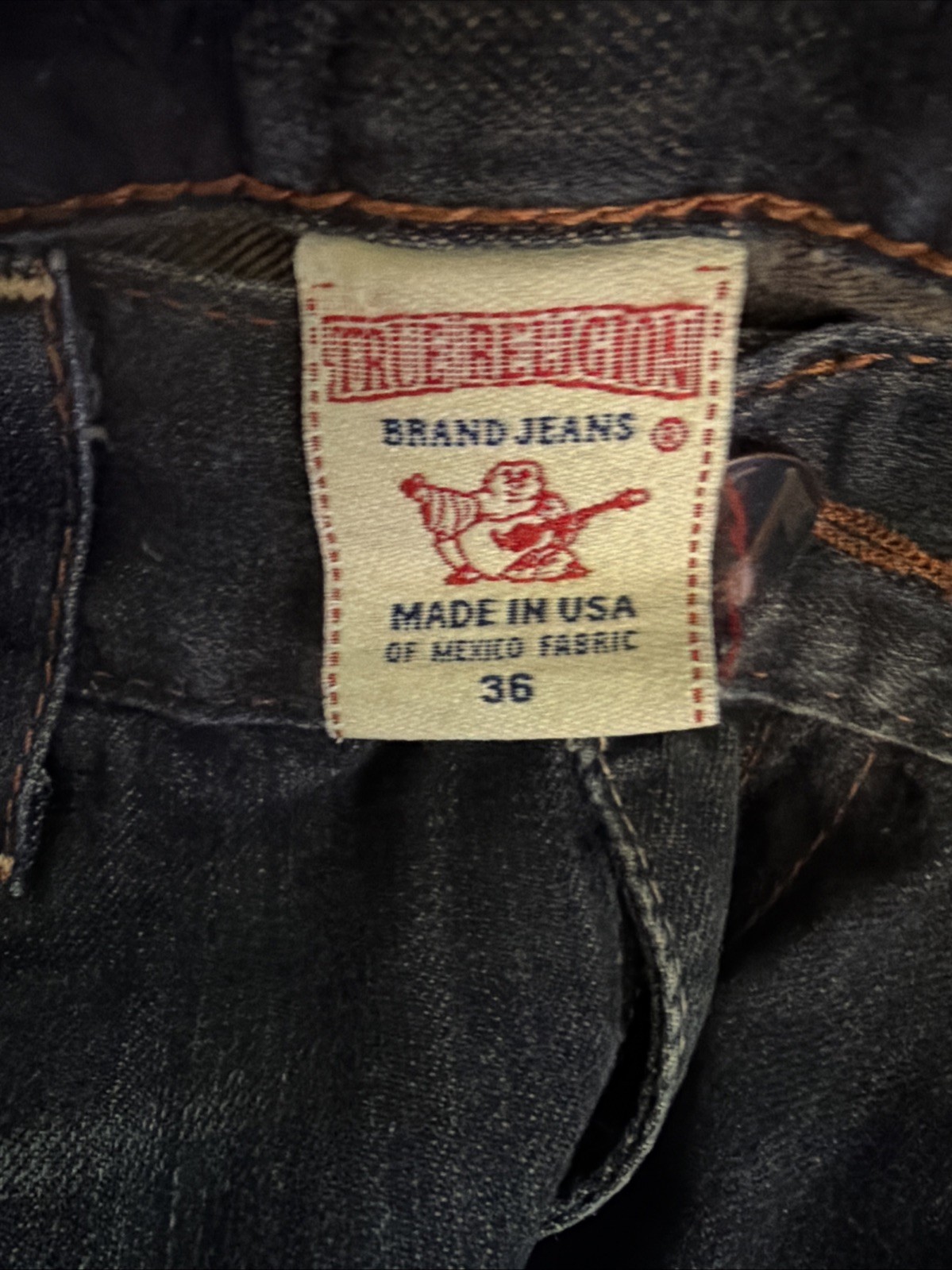 True Religion Mens Original Denim Straight Blue Jeans  size 38x32 thumbnail 4