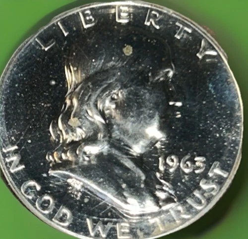 1963 FranklinHalf Dollar-Silver-Nice- Below Melt Up Or Down? BU? AU? Nice Coin!!