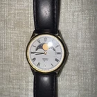 Vintage Seiko Watch Mens 34mm Moonphase Date Japan 6F24-8000