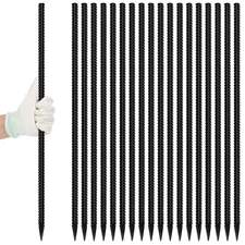 24 inches Straight Rebar Stakes 18-Pack Ground Stake Heavy Duty Metal Steel S...