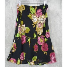 Vintage Lily Skirt Womens Large Floral Midi Chiffon Flounce Pull On 90s Fairy
