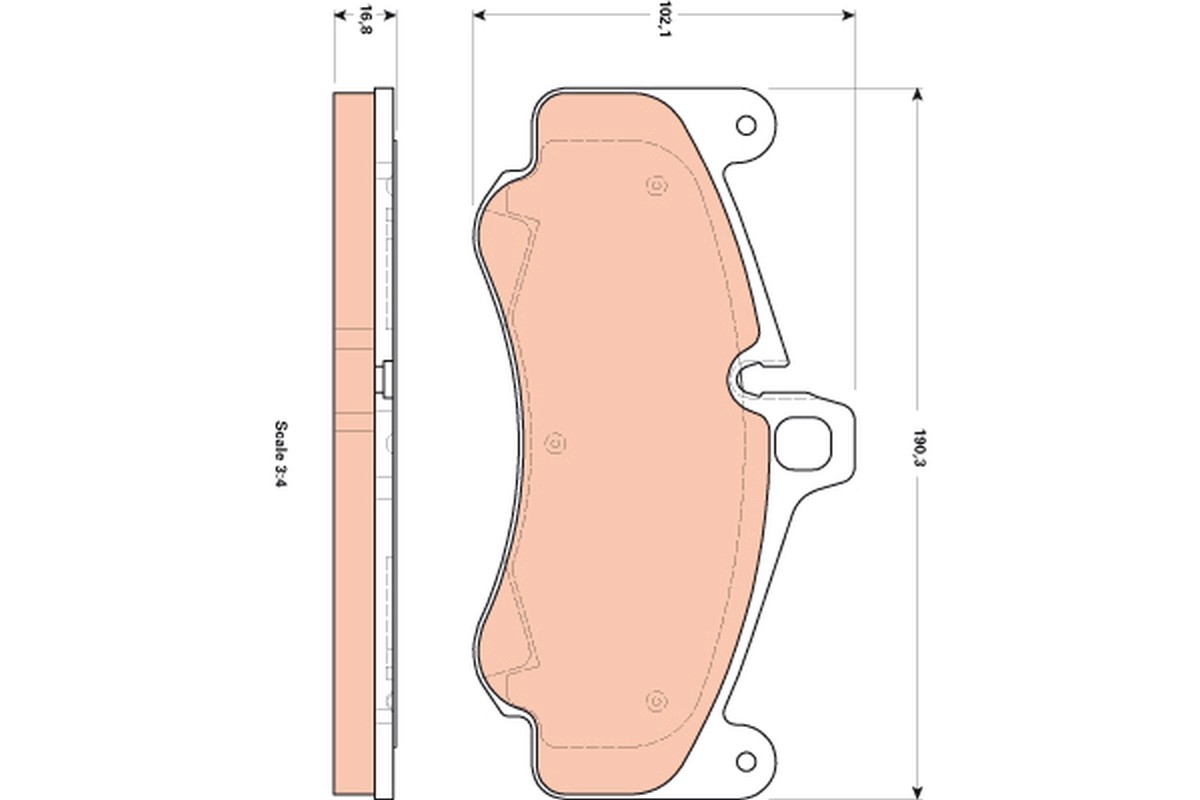 Front TRW-OE GDB1859 Brake Pad Set, disc brake for PORSCHE