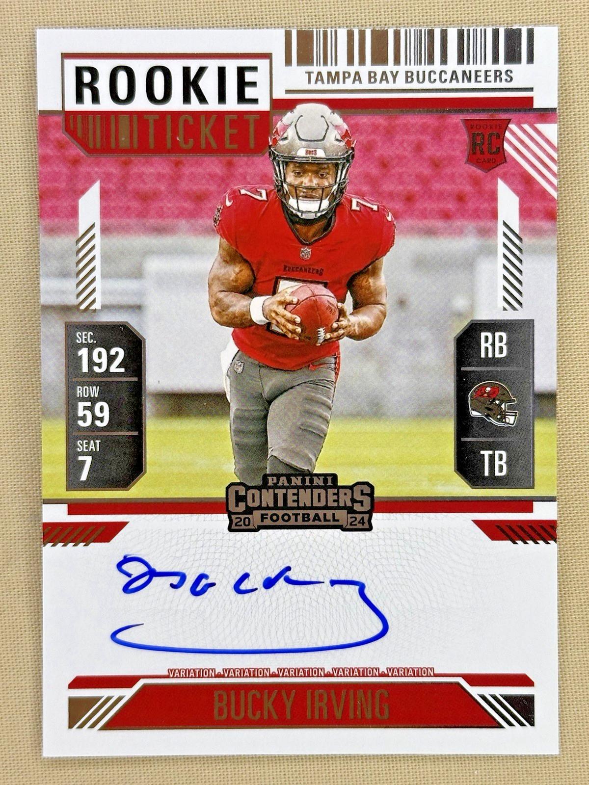 Bucky Irving Panini Contenders #122 Autograph