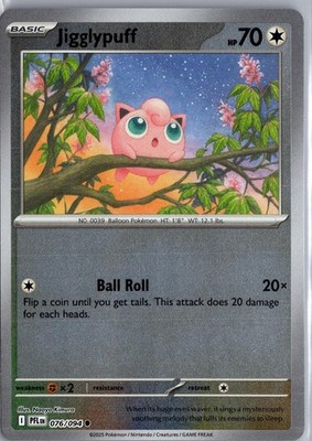 Jigglypuff 076/094 Common Phantasmal Flames Pokemon Reverse Holo Near Mint
