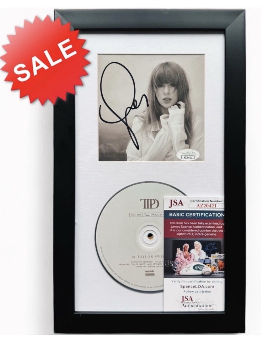 Taylor Swift Signed Framed The Tortured Poets Department CD JSA