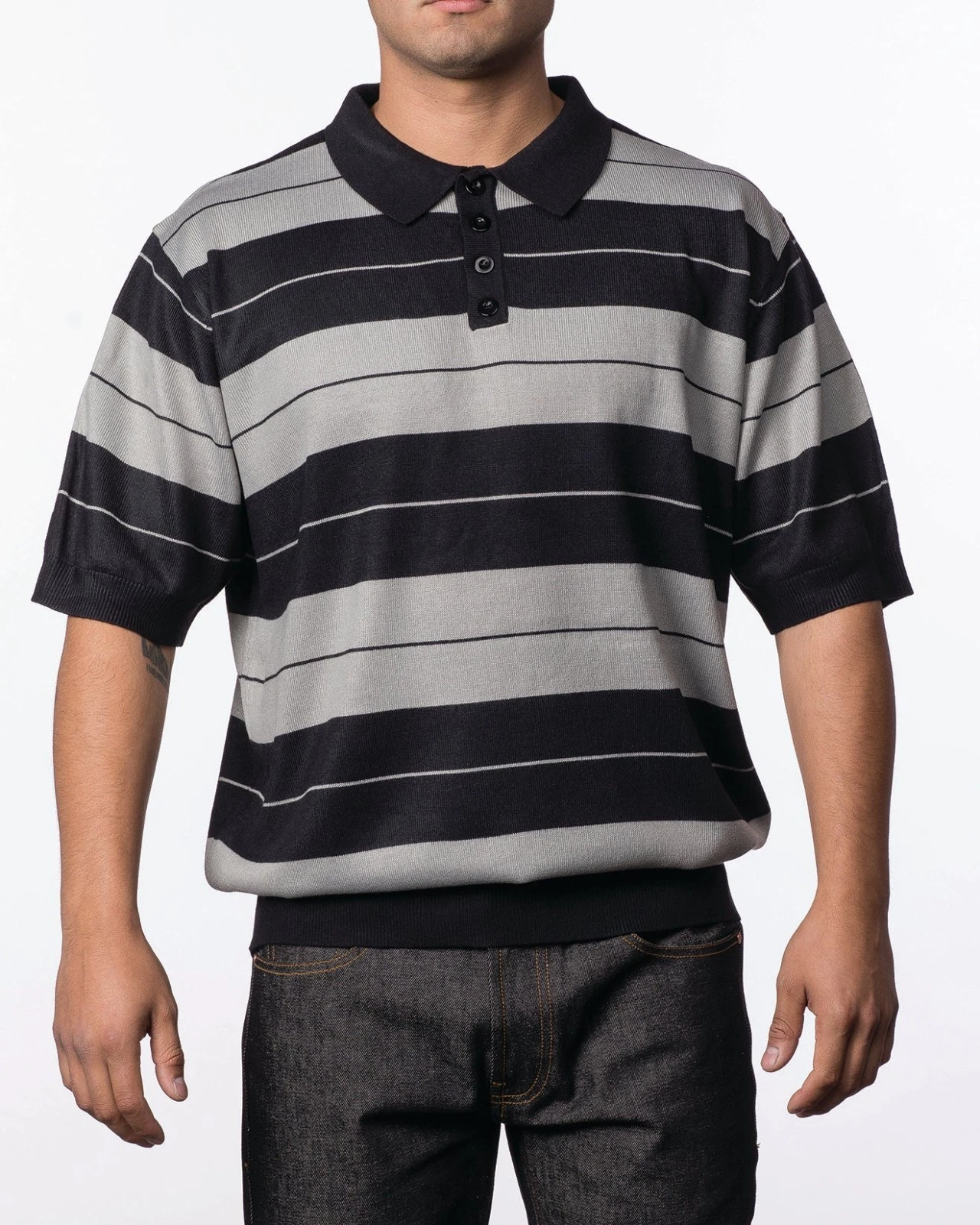 Lowrider Charlie Brown Men's Polo Shirt Black/Grey Dyse One OG