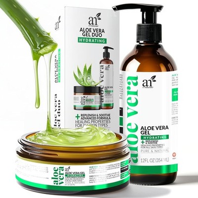 Aloe Vera Gel Set - JUMBO [20oz] (99% Pure Organic) - Sunburn Relief &  Hydration | eBay