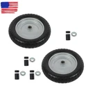 Black Replacement 14.5x4-8 Tire Solid LawnMower Wheels Toothed Tread Silver Hub