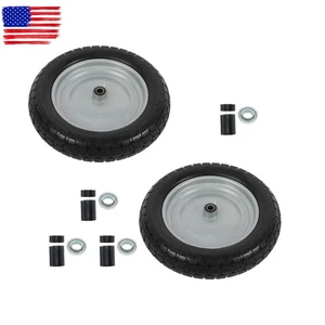 Black Remplacement 14,5x4-8 Pneu solide LawnMower Roues Tread Dentée Silver Hub