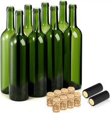 DEAYOU 8 Pack 750Ml Bordeaux Wine Bottles, Glass Clear Bottles with 8 Corks