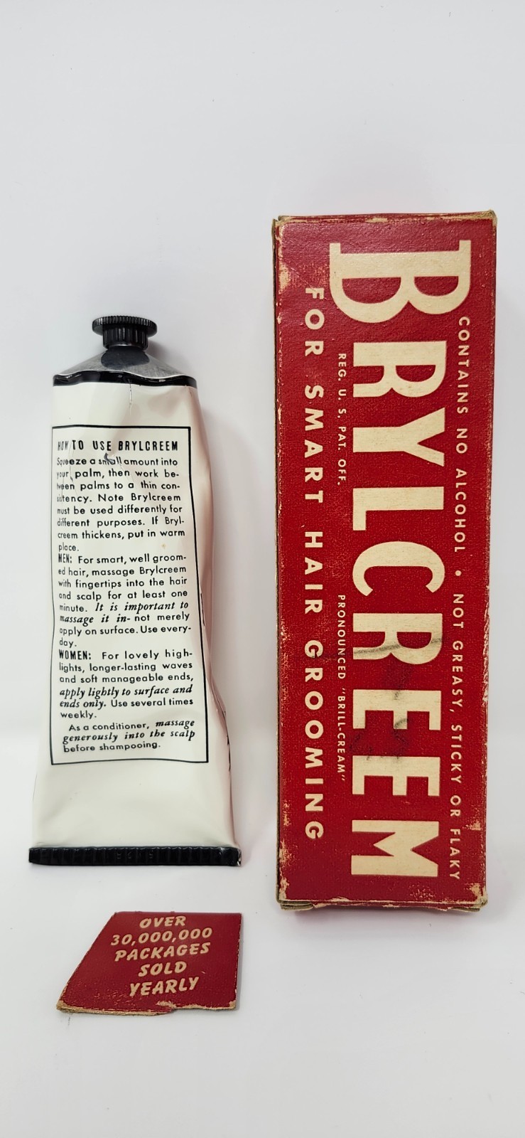 Vintage 4 Oz. Tube Of Brylcreem "For Smart Hair Grooming" With The Box