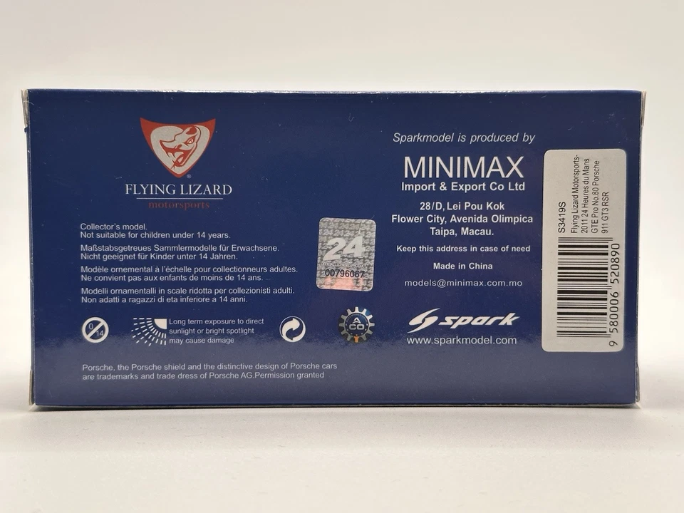 Spark 1/43 Porsche 911 GTE Pro 2011 #80 Flying Lizard S3419S - Immagine 3 di 4