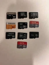 (Lot of 10) Mixed 16GB MICRO SD SDHC Memory Cards Sandisk Kingston Sony PNY 16GB