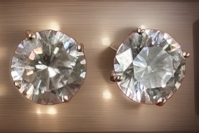 Ohrstecker Sterling 925 Silber und 4 Karat Brillantschliff klarer Stein