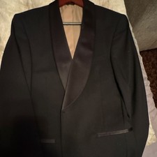 Perry Ellis Black 100 Wool Tuxedo Jacket Long Regular Size 38L MPN 21504