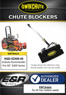 Qwikchute Chute Blocker for Kubota Kommander Pro Z400 Series 60''    NQD-KZ400-60
