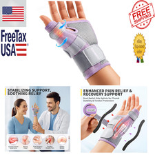 Thumb Splint Wrist Brace Adjustable CMC Joint Pain Relief Pink S/M L/XL