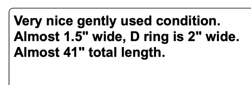 J CREW WEB BELT Off-White w/Navy Stripes BROWN LEATHER ENDS Brass D-Rings S/M - Picture 5 of 5