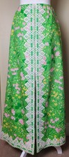 La Shack Cestaro Vintage 60's 70's Maxi Skirt Floral Crochet Lace Easter Spring