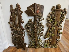 Three Vintage Mid Century Burwood Products Wall Plaques Approx 18" X 6 X 1"