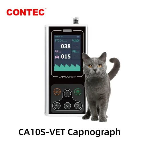 Capnógrafo de corriente lateral Contec CA10S-VET EtCO2 RESP SpO2 PR CO2 monitor de paciente - Imagen 1 de 17