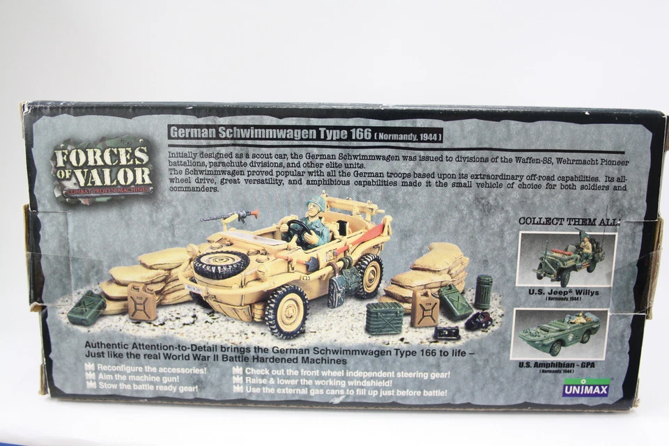 FORCES OF VALOR 82001 German Schwimmwagen Type 166 Normandy 1:32 OVP HG 1739 - Bild 2 von 4