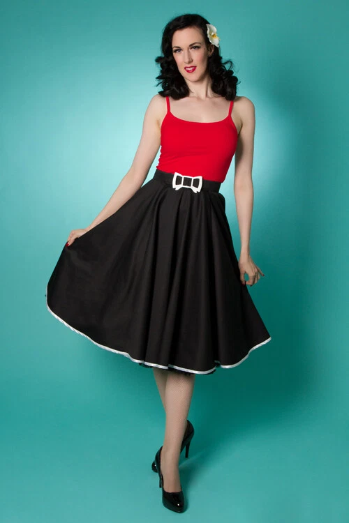 NEW Ladies Full Circle Skirt Rockabilly 50s Mad Men Vintage