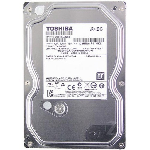 Toshiba 500GB,Internal,7200 RPM,3.5 inch (DT01ACA050) Hard Drive