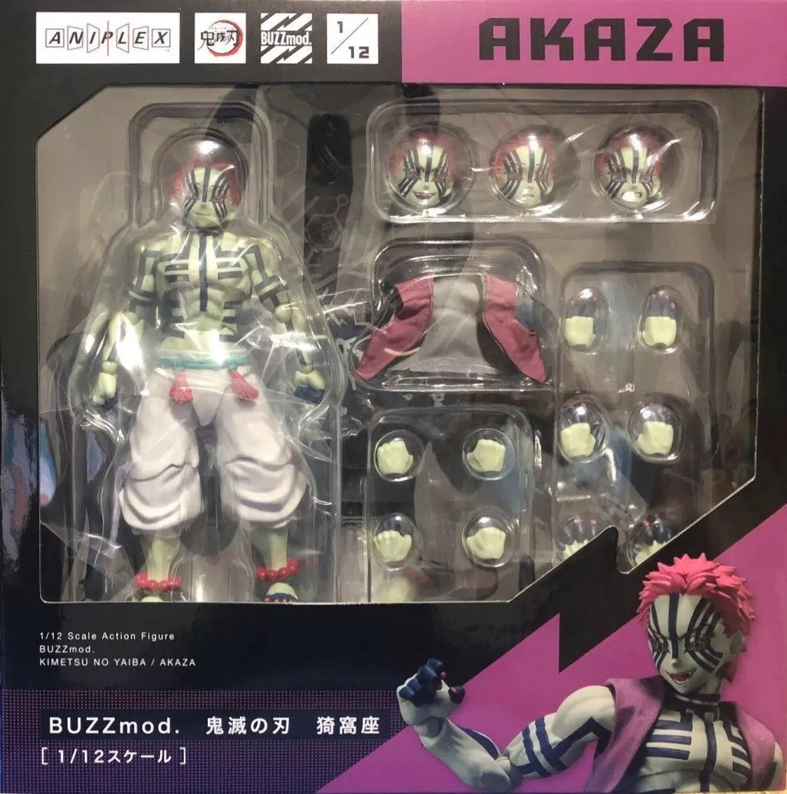 BUZZmod. Demon Slayer Kimetsu no Yaiba Akaza 1/12 Scale Action Figure  ANIPLEX