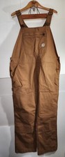 Carhartt Mens Light Brown Sandstone Unlined Bib Overalls Double Knee XL NewW/tag