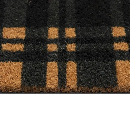 Liora Manne Natura 2x3 Doormat Non Slip Natural Fiber Outdoor Black Tartan - Picture 7 of 8